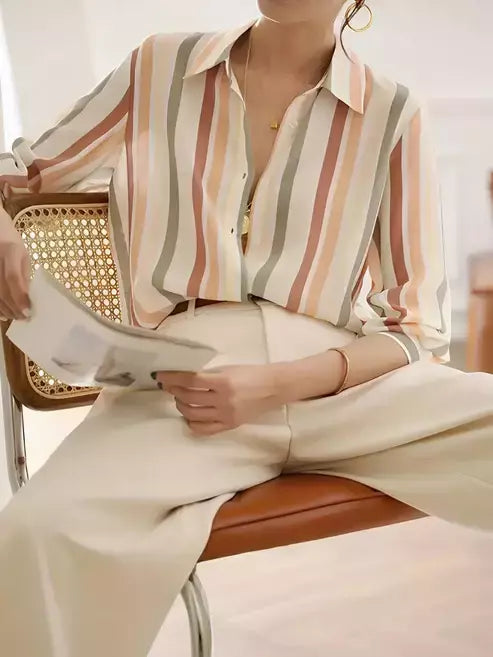 Ocelia Striped Button-Up Shirt