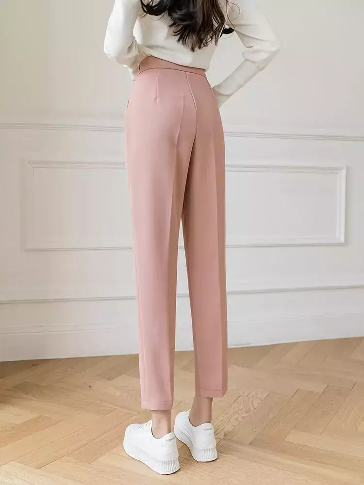 Carmela High-Waisted Cashmere-Feel Trousers