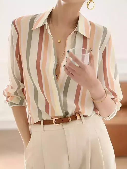Ocelia Striped Button-Up Shirt