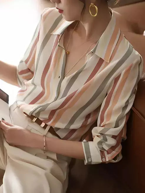 Ocelia Striped Button-Up Shirt