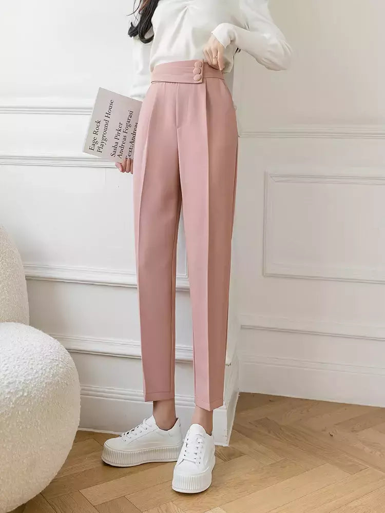 Carmela High-Waisted Cashmere-Feel Trousers